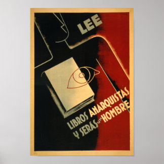 Póster Poster anarquista de la guerra civil española rara