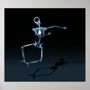 PÓSTER POSTER - ANCHO X-RAY SKELETON JOY LEAP BLK BLUE