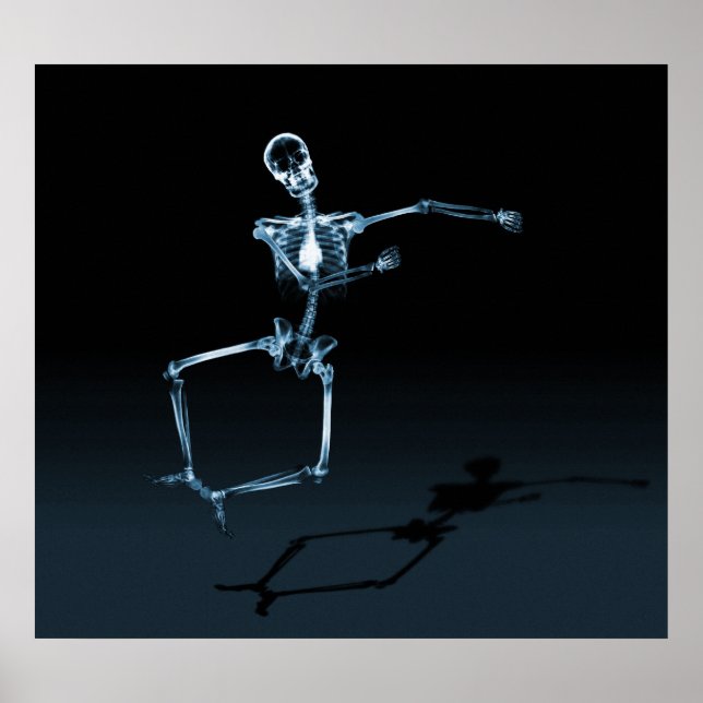 PÓSTER POSTER - ANCHO X-RAY SKELETON JOY LEAP BLK BLUE (Frente)