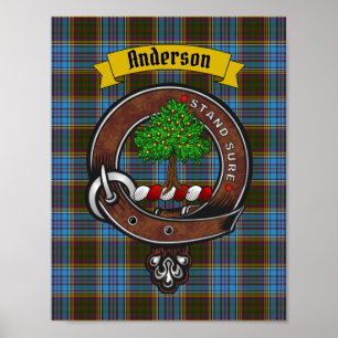 Póster Poster Anderson Clan Badge & Tartan 8.5x11