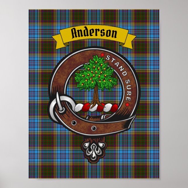 Póster Poster Anderson Clan Badge & Tartan 8.5x11 (Frente)