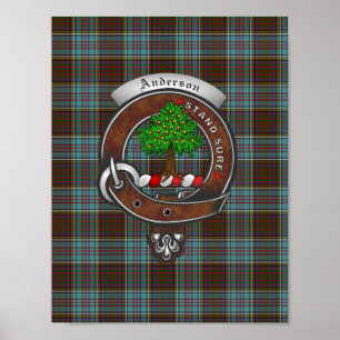 Póster Poster Anderson Clan Badge & Tartan 8.5x11