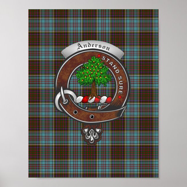 Póster Poster Anderson Clan Badge & Tartan 8.5x11 (Frente)