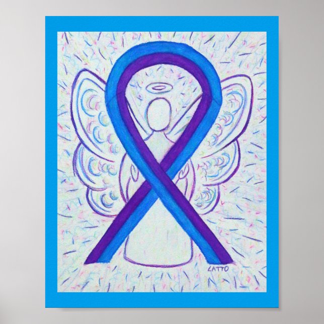 Póster Poster Angel de Cinta de Conciencia Azul y Púrpura (Frente)