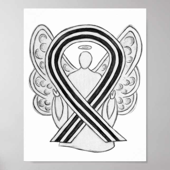 Póster Poster Angel de Cinta de Conciencia Blanco y Negro (Frente)