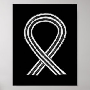 Póster Poster Angel de Cinta de Conciencia Blanco y Negro