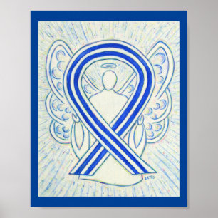 Póster Poster Angel de Cinta de Concienciación ALS azul y