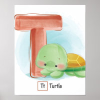  Poster animal de tortuga caprichosa