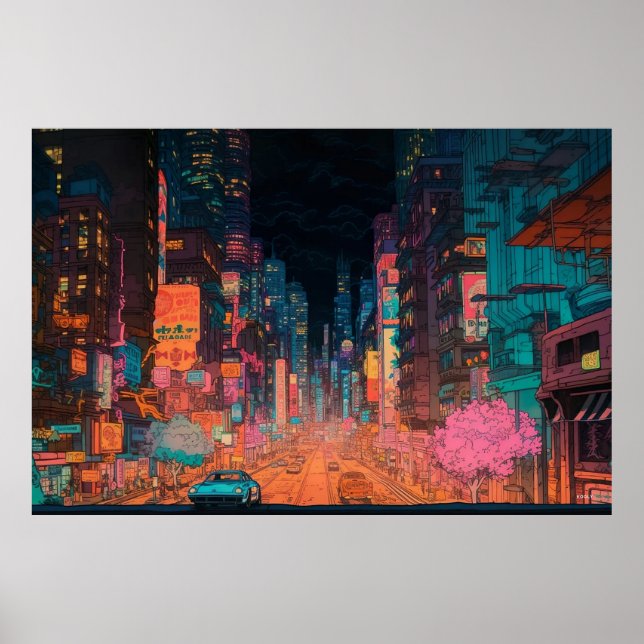 Póster Poster Anime del centro de Tokio (Frente)
