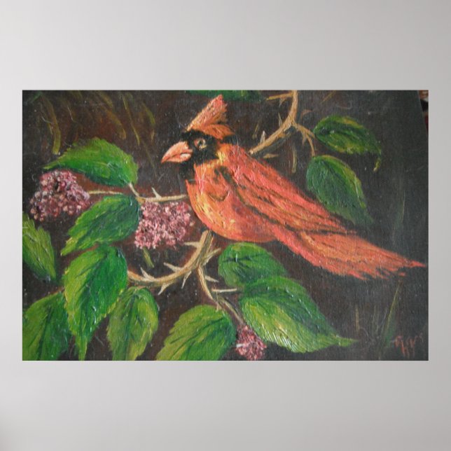 Póster Poster Ann Hayes pintando al cardenal (Frente)