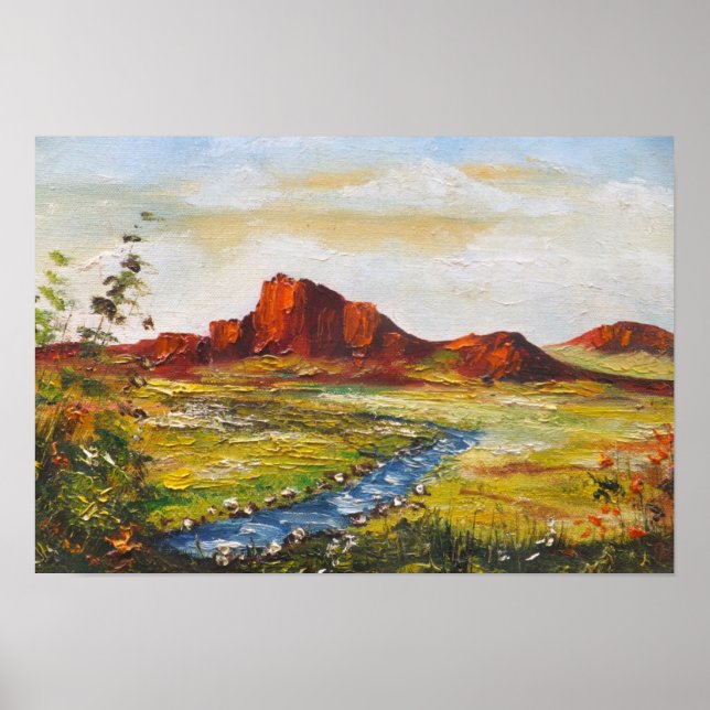 Póster Poster Ann Hayes pintando el cañón de rock rojo (Frente)