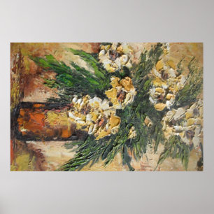 Póster Poster Ann Hayes Pintando Flores Amarillas En Vase