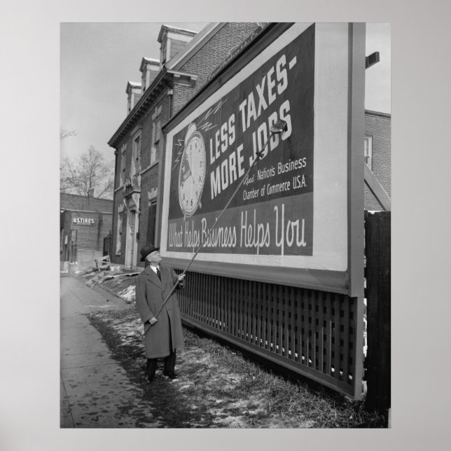 Póster Poster anti-impuestos, años 30 (Frente)