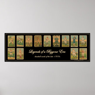 Póster Poster antiguo de la tarjeta de béisbol vintage