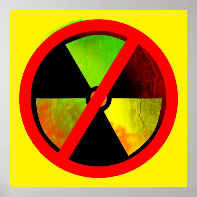 Póster Poster antinuclear no nuclear radiactivo (Frente)