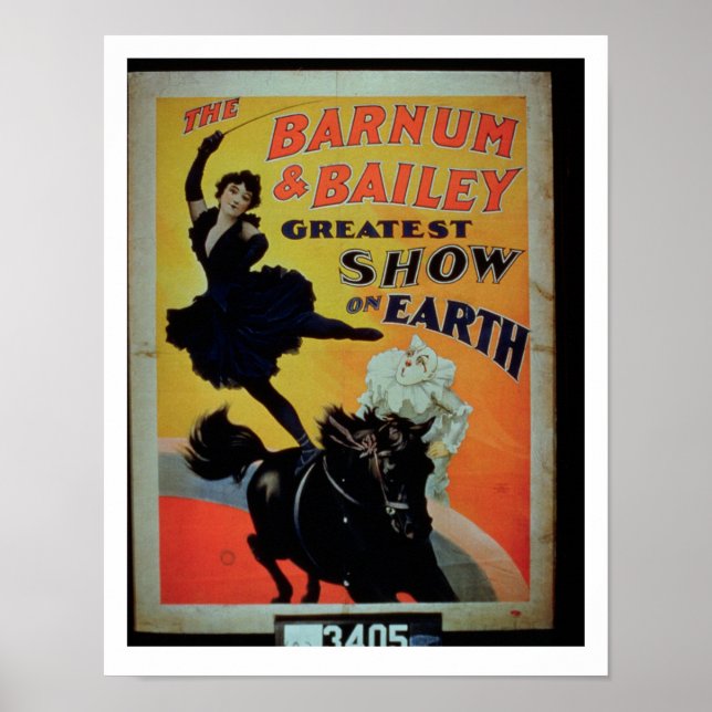 Póster Poster anunciando 'el Barnum y Bailey Greatest (Frente)