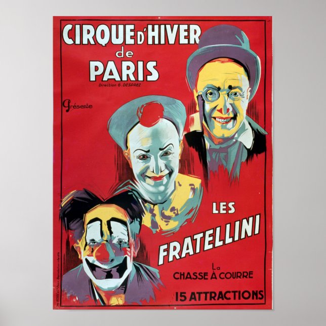 Póster Poster anunciando el "Circo de París" (Frente)