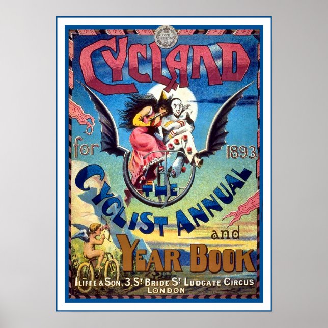 Póster Poster: Anuncio de bicicleta de época - Libro de A (Frente)