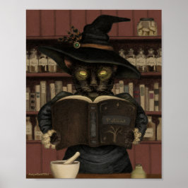 Póster Poster apoteórico malvado de gato de Halloween