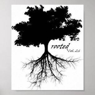 Póster Poster (Árbol "arraigado" con Col. 2:6)