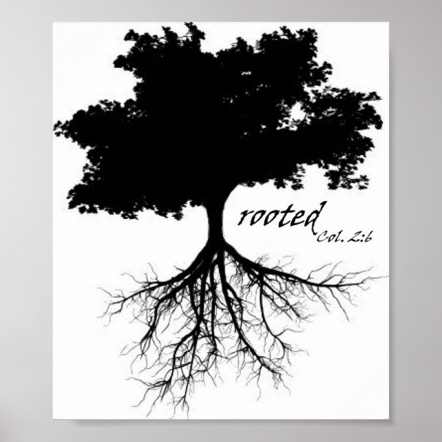 Póster Poster (Árbol "arraigado" con Col. 2:6) (Frente)