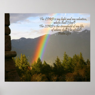 Póster Poster arcoiris con verso bíblico cristiano