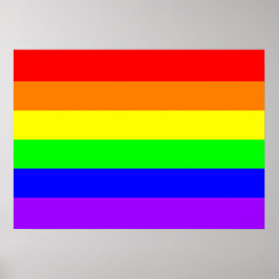 Póster Poster arcoiris del orgullo gay (colores puros)