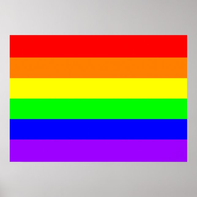 Póster Poster arcoiris del orgullo gay (colores puros) (Frente)