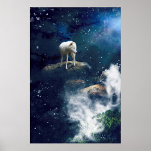 PÓSTER POSTER ARCTIC WOLF MOON STRIDER
