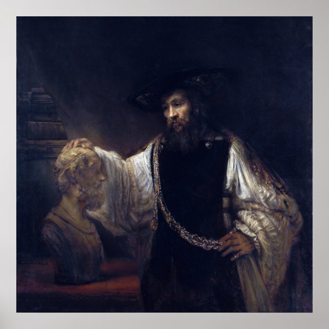 Póster Poster Aristóteles con un busto de Homero por Remb (Frente)