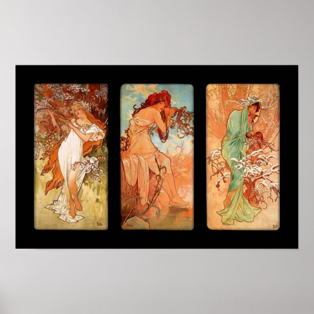 Póster Poster Art Alfons Mucha Panel Art Nouveau (Frente)