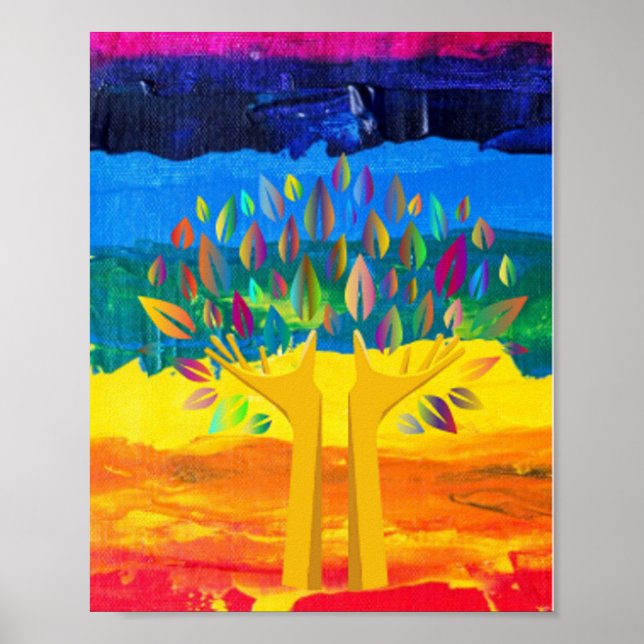 Póster poster art deco abstrait couleurs drapeau ukraine  (Frente)