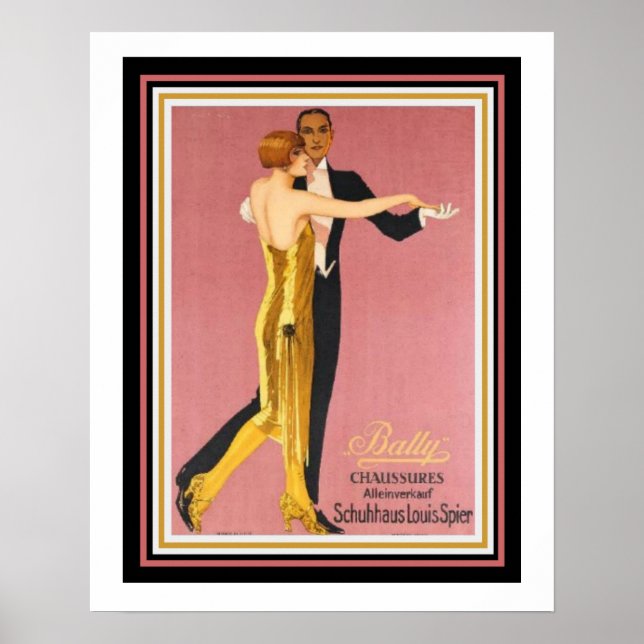 Póster Poster Art Deco "Bally Chausantas" 16 x 20 (Frente)