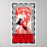 Póster poster Art Deco de París de 1925<br><div class="desc">Poster de Arte Deco anunciando una exhibición de Artes Decorativas realizada en París,  Francia,  1925.</div>