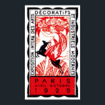 Póster poster Art Deco de París de 1925<br><div class="desc">Poster de Arte Deco anunciando una exhibición de Artes Decorativas realizada en París,  Francia,  1925.</div>