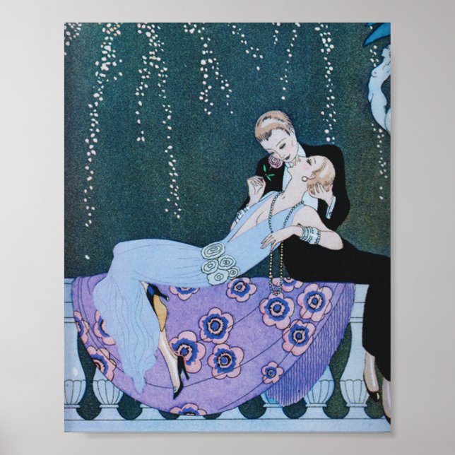 Póster Poster Art Deco de París sobre fuegos artificiales (Frente)