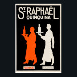 Póster Poster Art Deco del licor francés vintage del alco<br><div class="desc">Una reproducción de un poster publicitario para un apéritif francés "Quinquina Rouge Blanc" St. Raphael Aperitif Retro Art Deco poster ca 1930. Digitalmente reformado para resaltar los colores originales,  aún mejor y arreglar tantas imperfecciones como sea posible.</div>