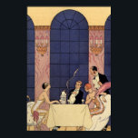 Póster Poster Art Deco Fine Dining<br><div class="desc">Poster Art Deco De Comida Fina. El diseño del famoso actor e ilustrador francés George Barbier presenta una escena gastronómica parisina durante los años 20. Un bonito ilustracion de alta costura francesa durante los años 20.</div>