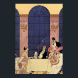 Póster Poster Art Deco Fine Dining<br><div class="desc">Poster Art Deco De Comida Fina. El diseño del famoso actor e ilustrador francés George Barbier presenta una escena gastronómica parisina durante los años 20. Un bonito ilustracion de alta costura francesa durante los años 20.</div>