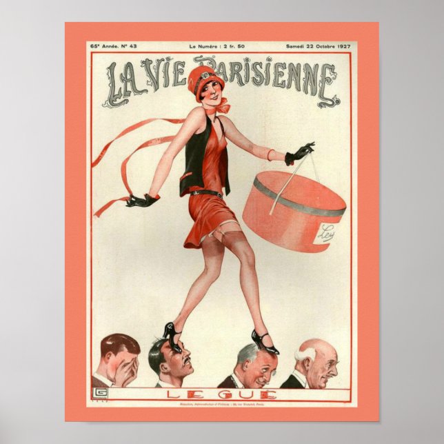 Póster poster Art Deco La Vie Parisienne de los años 1920 (Frente)