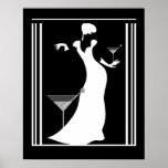 Póster Poster ART DECO LADY Black White Revertido<br><div class="desc">Poster ART DECO LADY Blanco Negro</div>