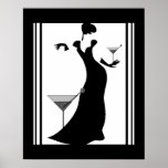 Póster Poster ART DECO LADY Blanco Negro<br><div class="desc">Poster ART DECO LADY Blanco Negro</div>