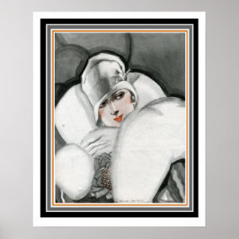 Póster poster Art Déco "Lady in Fur" 16 x 20