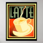 Póster Poster Art Deco Latte 16 x 20<br><div class="desc">Bonito Poster de café Art Deco Latte 16 x 20</div>