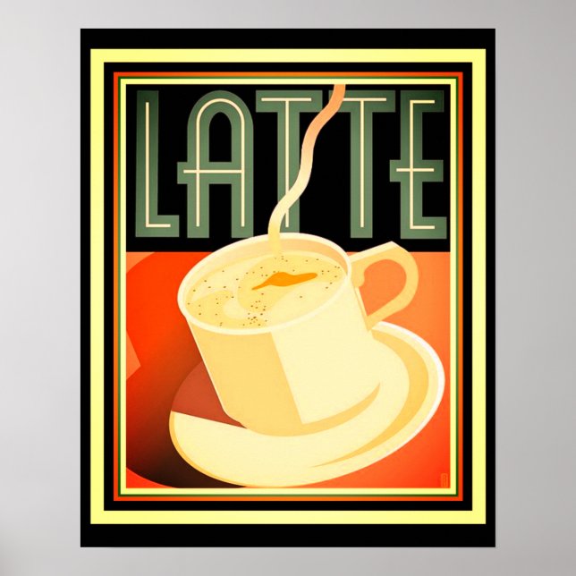 Póster Poster Art Deco Latte 16 x 20 (Frente)
