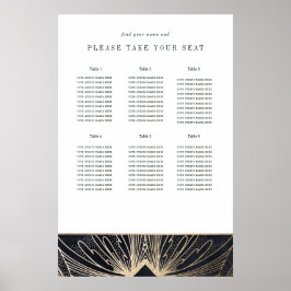 Póster Poster Art deco negro y oro