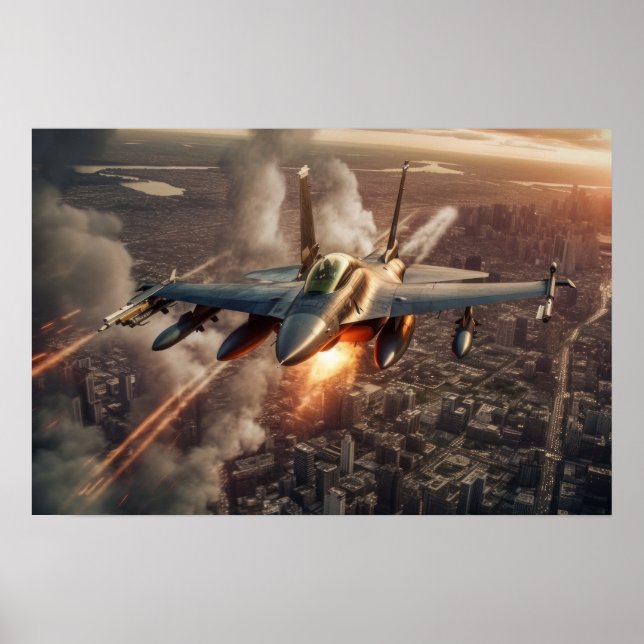 Póster Poster Art Military Fighter Jet (Frente)