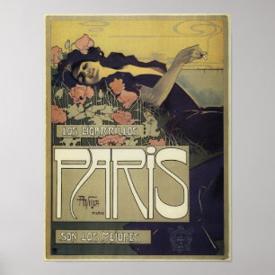 Póster Poster Art Nouveau de París