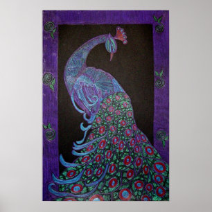 Póster Poster Art - Orgulloso Peacock