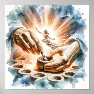 Póster Poster artístico cristiano de Potter y Clay